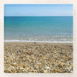 Posavasos De Vidrio Montaña de vidrio fotográfico de playa