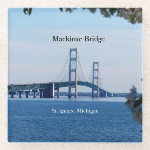 Posavasos De Vidrio Montaña de vidrio Mackinac Bridge St. Ignace