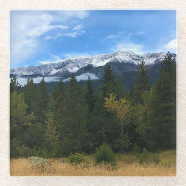 Posavasos De Vidrio Montaña Joseph Jefe, Oregón (Anverso)