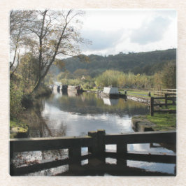 Posavasos De Vidrio montaña rusa con tema de canal