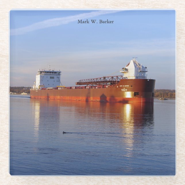 Posavasos De Vidrio Montaña rusa de vidrio Mark W. Barker (Anverso)