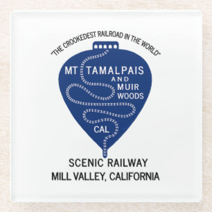 Posavasos De Vidrio Montaña Rusa Ferrocarril Más Torcido Mt Tamalpais