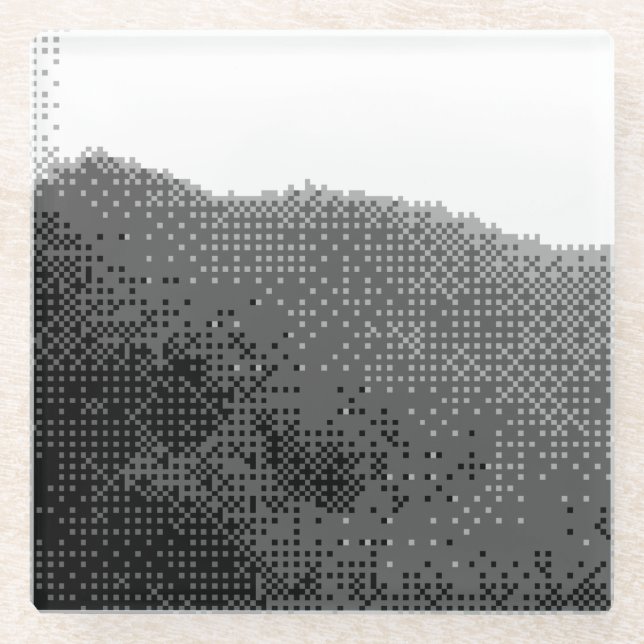 Posavasos De Vidrio montañas ahumadas (Anverso)