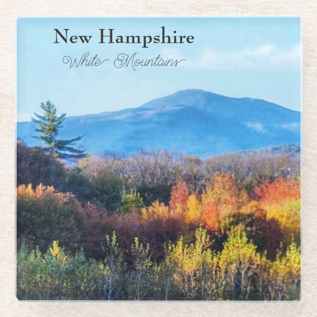 Posavasos De Vidrio Montañas Blancas de Nuevo Hampshire (Anverso)
