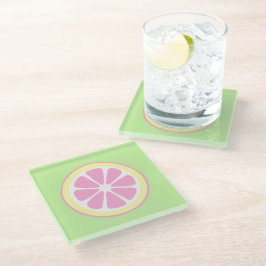 Posavasos De Vidrio Montañas de limón rosado