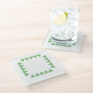 Posavasos De Vidrio Montañas rusas - Árboles de Navidad en triángulo