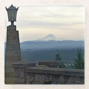 Posavasos De Vidrio Monte Hood de Rocky Butte, Portland, Oregón