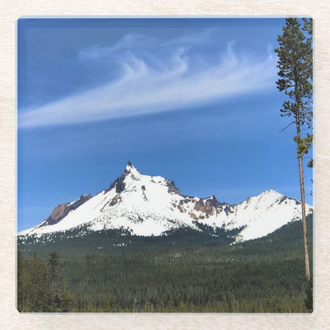 Posavasos De Vidrio Monte Thielsen, Oregón (Anverso)