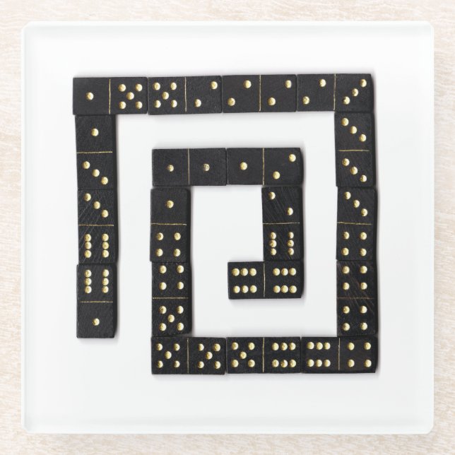 Posavasos De Vidrio Montura de vidrio espiral de Domino (Anverso)