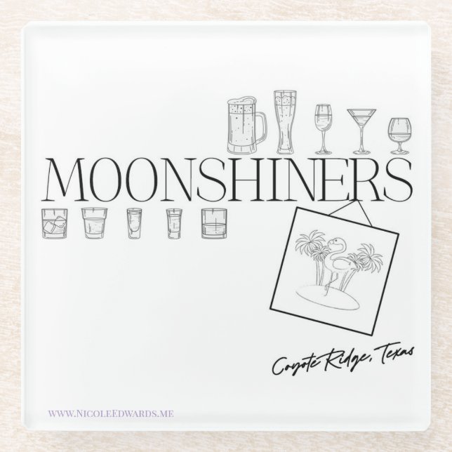 Posavasos De Vidrio Moonshiners Glass Coaster (Anverso)