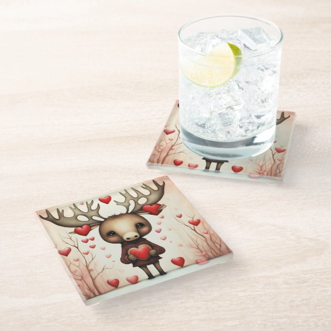 Posavasos De Vidrio Moose Love 3 (Angular)