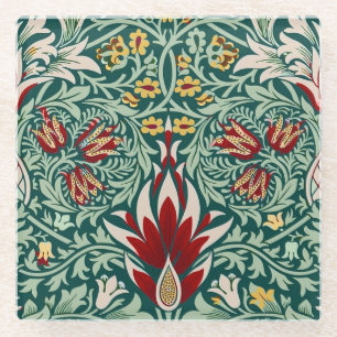 Posavasos De Vidrio Morris Snakeshead Floral Classic Botanical Green