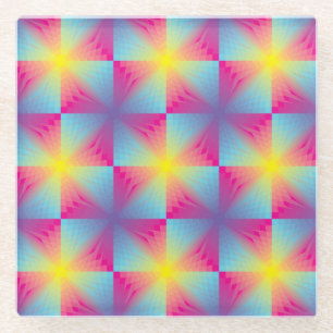 Posavasos De Vidrio Mosaico cuadrado abstracto del vector
