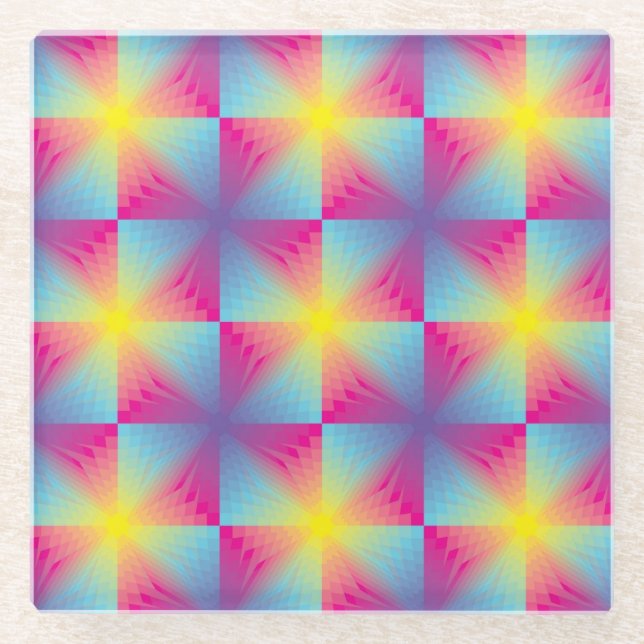Posavasos De Vidrio Mosaico cuadrado abstracto del vector (Anverso)