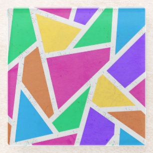 Posavasos De Vidrio Mosaico de colores vivos del arcoiris