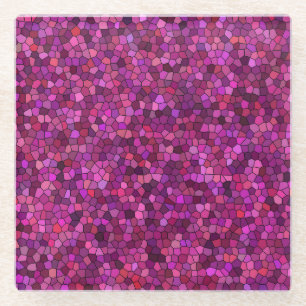 Posavasos De Vidrio Mosaico Rosa Púrpura 