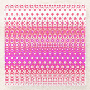 Posavasos De Vidrio Mosaico rosa y rojo