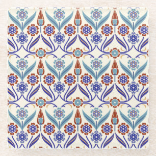 Posavasos De Vidrio Mosaico turco: Colorido patrón sin foco