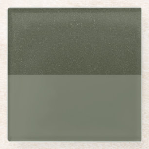 Posavasos De Vidrio Moss Green Split Glass Coaster – Personalizable