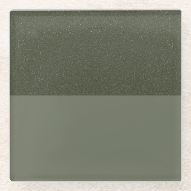 Posavasos De Vidrio Moss Green Split Glass Coaster – Personalizable (Anverso)