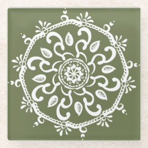 Posavasos De Vidrio Moss Mandala