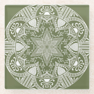 Posavasos De Vidrio Moss Mandala