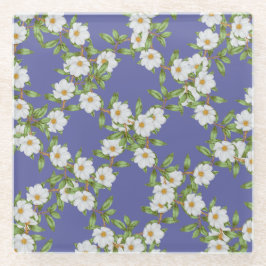 Posavasos De Vidrio Mostrador de diseño de patrón espiral de flores