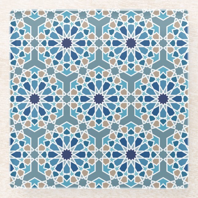 Posavasos De Vidrio Motif de carreaux marocains (Anverso)
