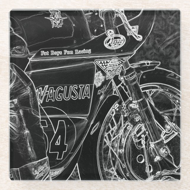 Posavasos De Vidrio Motocicleta 1 coastercnm (Anverso)