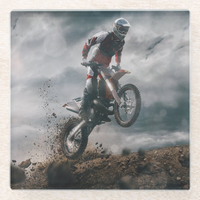 Posavasos De Vidrio motociclista (Anverso)