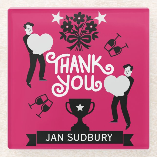 Posavasos De Vidrio Muchas Gracias (Anverso)