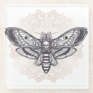 Posavasos De Vidrio Muerte Moth