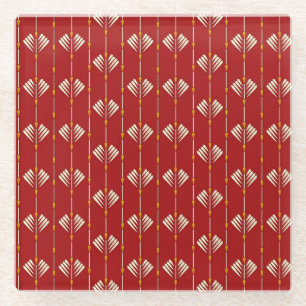 Posavasos De Vidrio Mughal digital: Obra de arte de la planta textil.