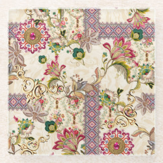 Posavasos De Vidrio Mughal Floral Paisley