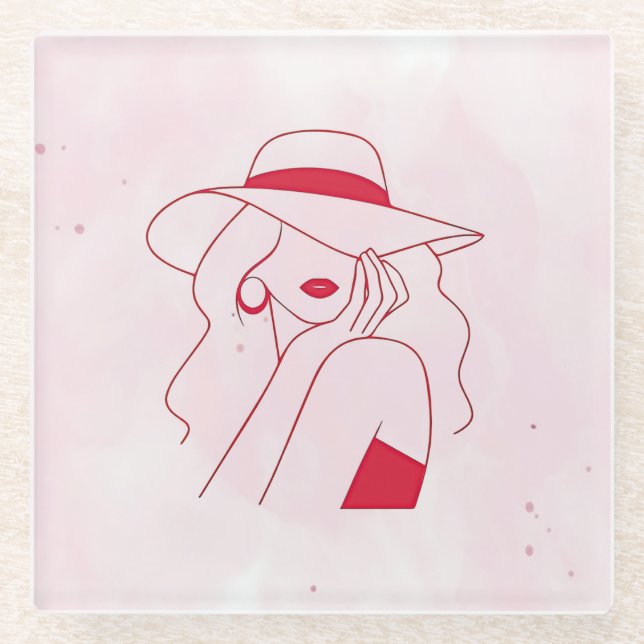 Posavasos De Vidrio Mujer (Anverso)