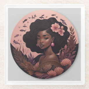 Posavasos De Vidrio Mujer africana