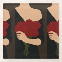 Mujer con flores rojas