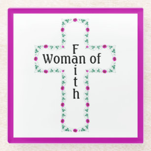 Posavasos De Vidrio Mujer de fe