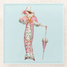 Posavasos De Vidrio Mujer de la época del siglo XIX