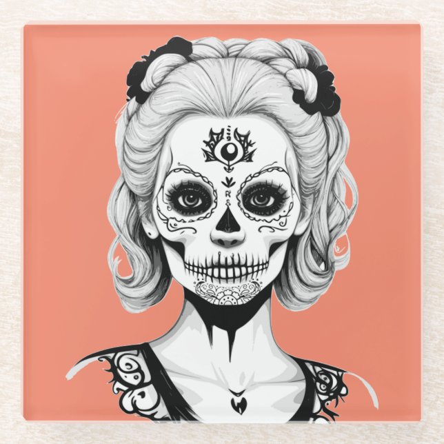 POSAVASOS DE VIDRIO MUJER DE SKULLHEAD (Anverso)