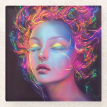 Mujer extranjera con pelo cósmico