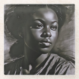 Posavasos De Vidrio Mujeres "Jazmín" En El Carbón