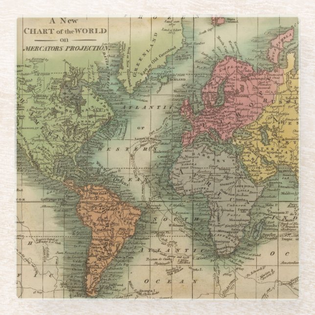 Posavasos De Vidrio Mundo 4 (Anverso)