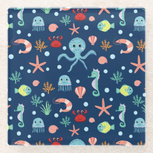 Posavasos De Vidrio Mundo del Mar