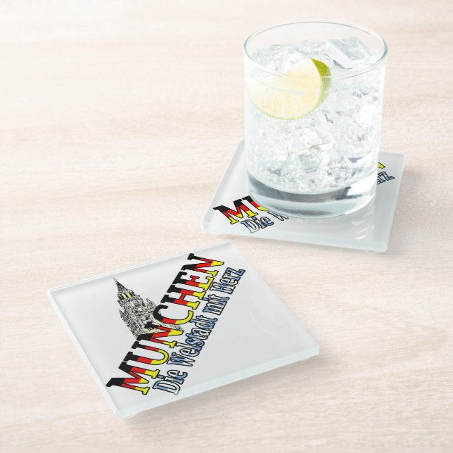 Posavasos De Vidrio Munich Bavaria Alemania Deutchland Munich (Angular)