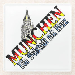 Posavasos De Vidrio Munich Bavaria Alemania Deutchland Munich