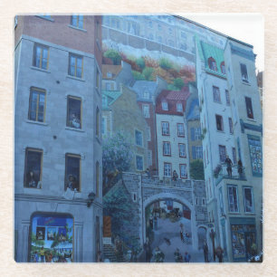 Posavasos De Vidrio Mural en Ciudad Vieja de Quebec, Quebec, Canadá