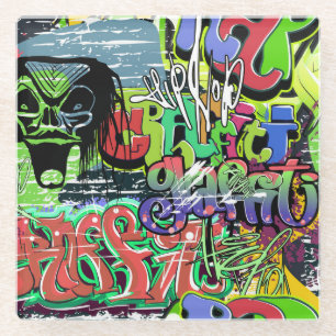 Posavasos De Vidrio Muro de graffiti: El hip hop urbano