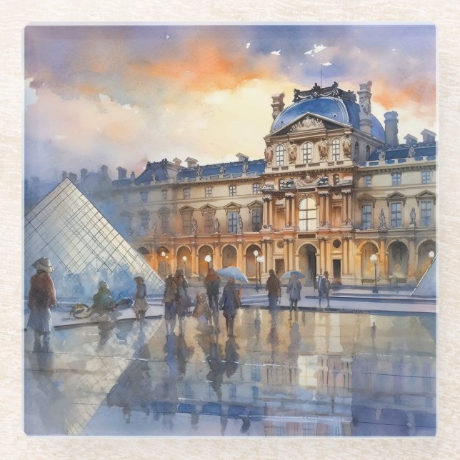 Posavasos De Vidrio Museo del Louvre Arte de París (Anverso)