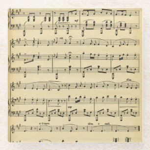 Posavasos De Vidrio Música de hojas antiguas